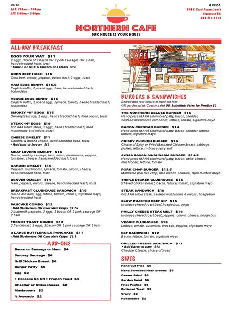 Northerncafe Menu Web | PDF | Hamburgers | Bacon