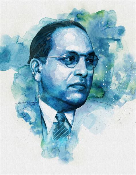 DN Art Dr B R Ambedkar Portrait - Unframed Canvas Print Rolled (42x54 ...