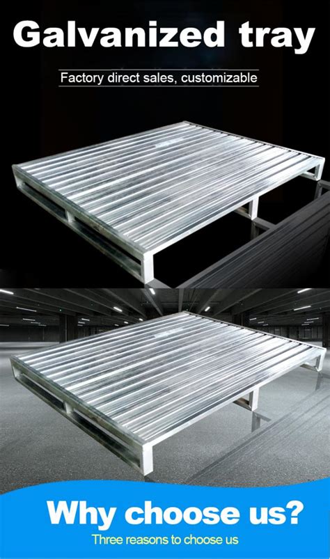 Galvanized Stainless Steel Stackable Metal Pallets Durable Single Faced