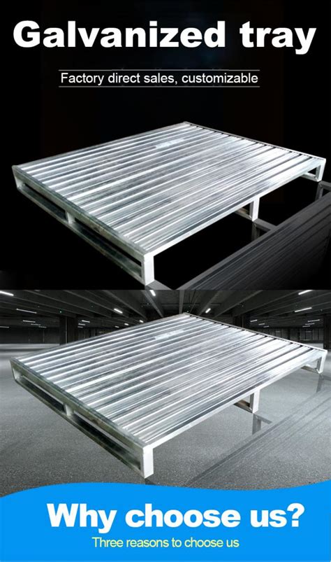 Galvanized Stainless Steel Stackable Metal Pallets Durable Single Faced