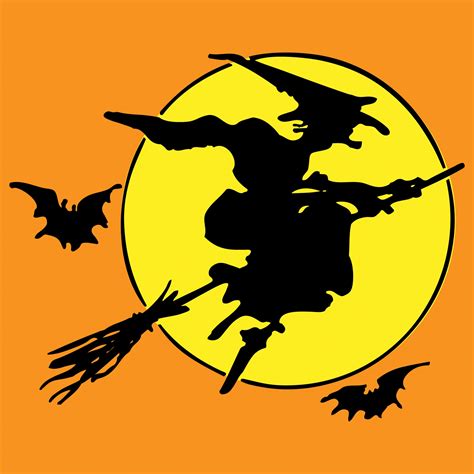 Halloween Witch On Broomstick Free Stock Photo - Public Domain Pictures