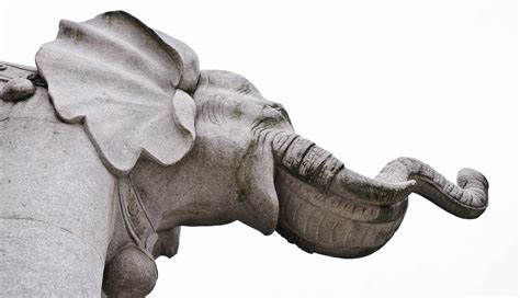 Free picture: white elephant, art, sculpture, stone, statue