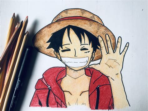 Luffy Drawing With Color