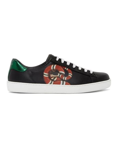 Gucci Black Snake New Ace Sneakers for Men | Lyst