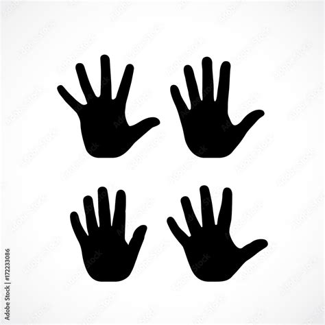 Human palm hand vector silhouette Stock Vector | Adobe Stock