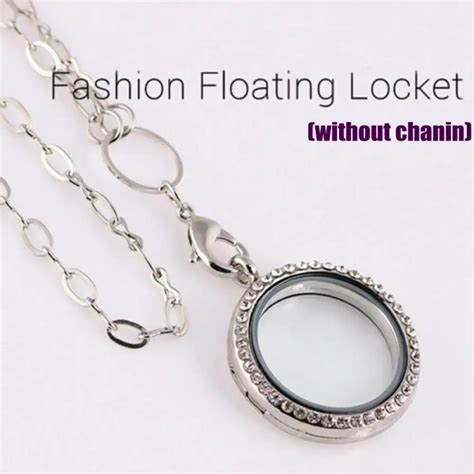 1 PC Living Memory Floating Charms Glass Round Locket Pendant Necklace ...