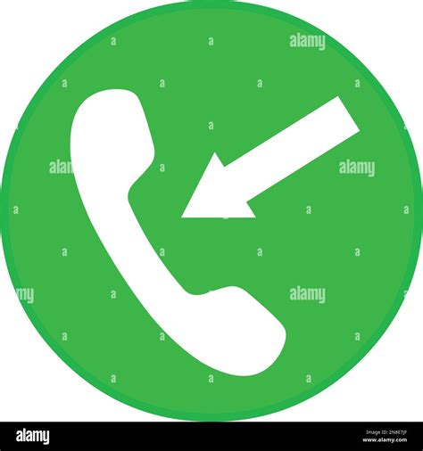 vector illustration of an arrow pointing to a telephone in a green circular base, in concept of ...