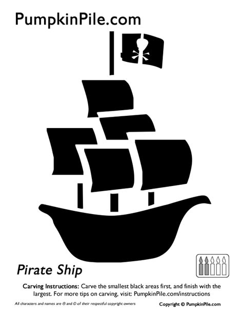 Pirate Ship Boat (Pumpkin Stencil - Pumpkin Pattern - Pumpkin Template ...