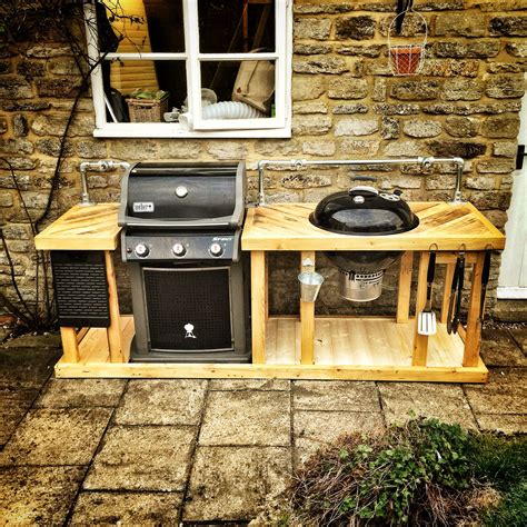 A weber mega grill! Combining a weber gas and charcoal Bbq into an outdoor kitchen area | Diy ...