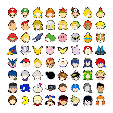 Smash Character Icons | Super Smash Brothers Ultimate | Super smash ...