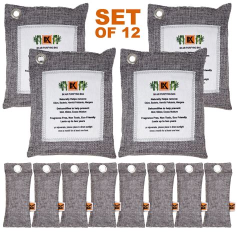 Naturally Activated Bamboo Charcoal Air Purifying Bag - SET of 12 - Walmart.com