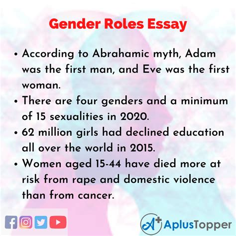 🏷️ Gender roles topics. 84+ Interesting Gender Roles Essay Topics For ...