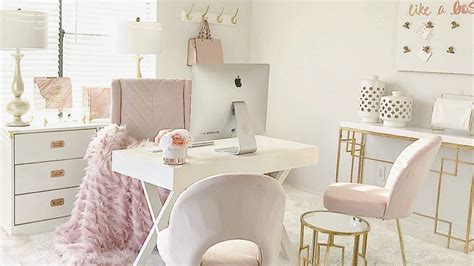 NEW! Blush Pink Home Office Tour - YouTube