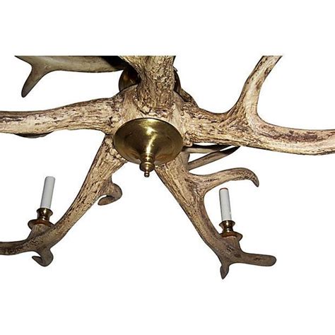 Vintage Faux Antler Chandelier | Chairish