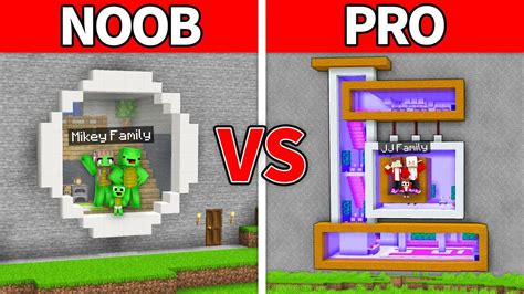 Mikey Family & JJ Family - NOOB vs PRO : Modern Mountain House Build Challenge in Minecraft ...