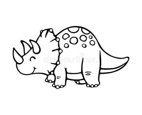 Vector Cartoon Baby Dino Triceratops Dinosaur Stock Vector ...