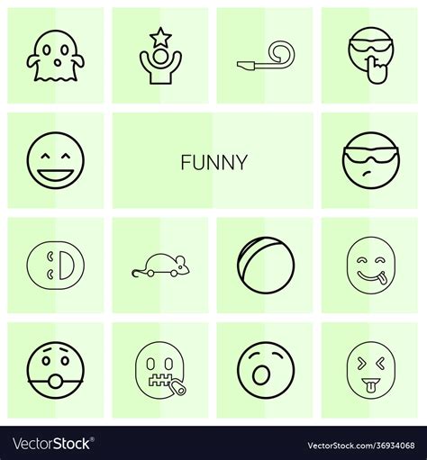 Funny icons Royalty Free Vector Image - VectorStock