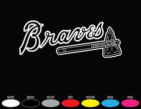 Atlanta Braves Tomahawk Logo Vinyl Decal Sticker 5 Sizes 299 Images