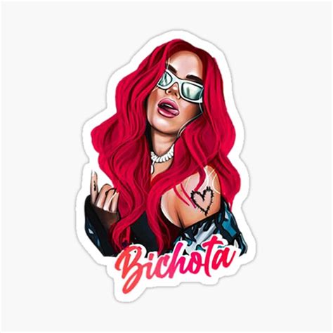 "Karol G with red Hair Illustration with Bichota" Sticker for Sale by Becketziwise | Redbubble