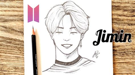 How to draw jimin step by step | Face Drawing | Bts Drawing | Comment dessiner Jimin - YouTube