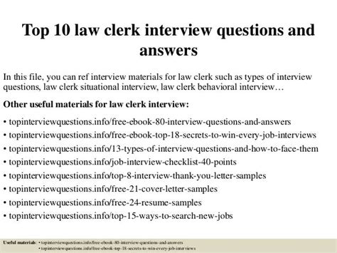 Top 10 law clerk interview questions and answers