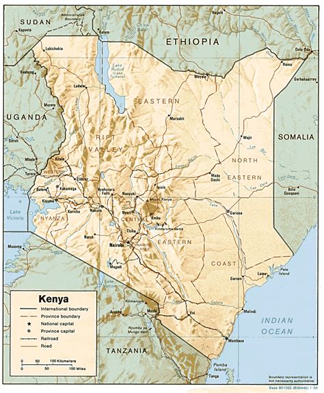 Kenya Physical Map 1 - MapSof.net