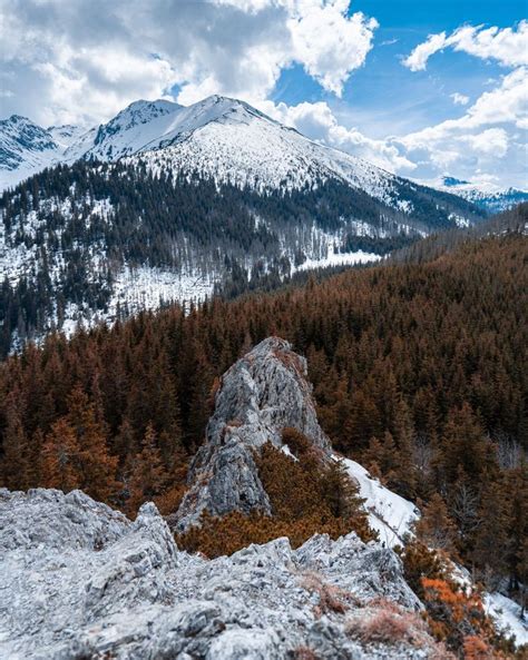 Winter mountains. Mountains of Poland. Snowy mountains. The enchanting ...