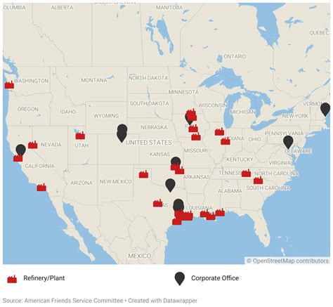 Map of Chevron locations | American Friends Service Committee