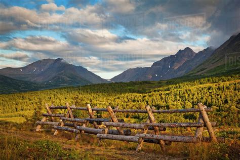 Chugach Mountains in evening light, Chugach State Park; Alaska, United ...