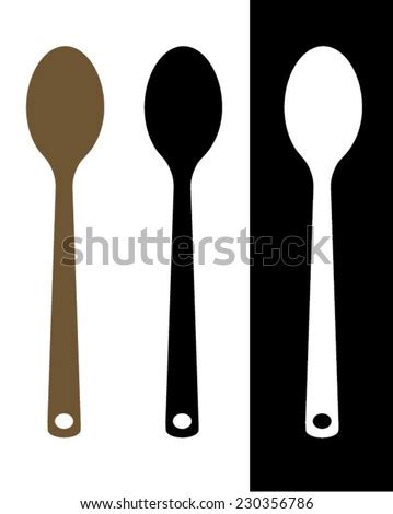 Vector Wooden Spoon Silhouette Set Stock Vector 230356786 - Shutterstock