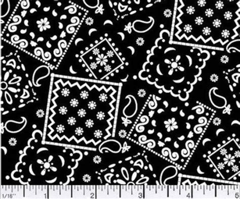 Bandana Fabric BLACK New - Etsy