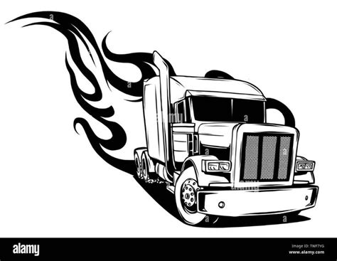 Download this stock vector: Vector Cartoon Semi Truck. vector ...