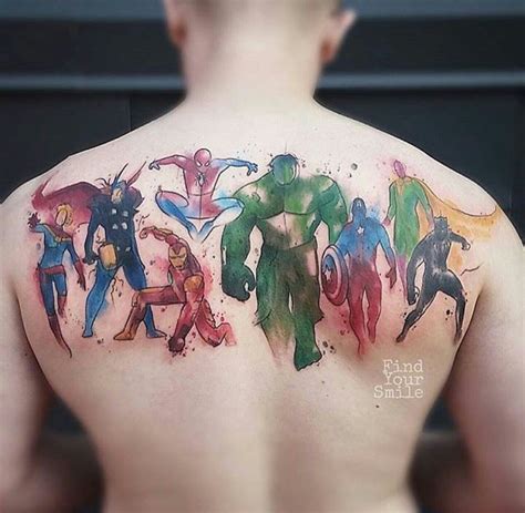 Tattoo by ig:findyoursmile | Marvel tattoos, Avengers tattoo, Comic tattoo