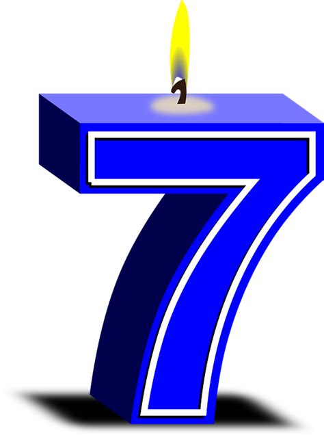 Numbers 7 Candles · Free vector graphic on Pixabay