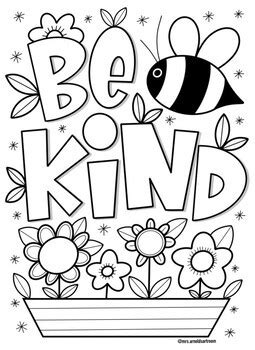 25 Printable Kindness Coloring Pages for Children or Students - Happier ...