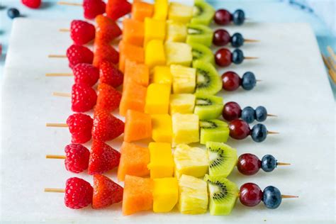 Make these Creative Rainbow Fruit Skewers for Summer Fun! | Clean Food ...