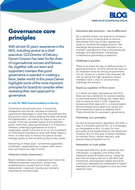 Core Principles of Good Governance | Good Governance