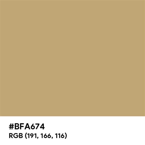 Sandstone color hex code is #BFA674