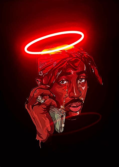 Tupac Halo LED Illuminated Acrylic Wall Art Tribute