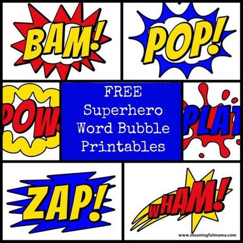 Free Superhero Word Bubble Printable | Superhero classroom, Word bubble, Superhero birthday party