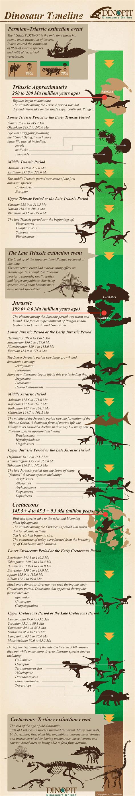 Ever wondered what the dinosaur timeline looks like? Take a look at this infographic copyrighted ...