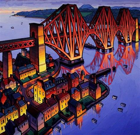 Forth Rail Bridge - Jim Edwards | Bright paintings, Bridge painting ...