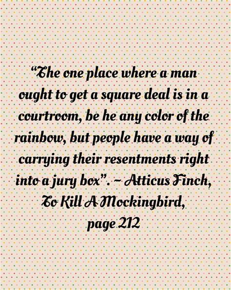 Week 5: (Favourite quote) Atticus speaks this to his son after the loss ...