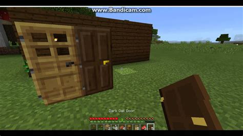 How to make dark oak and oak wood doors in Minecraft - YouTube