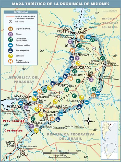 Tourist map of the Province of Misiones | Gifex