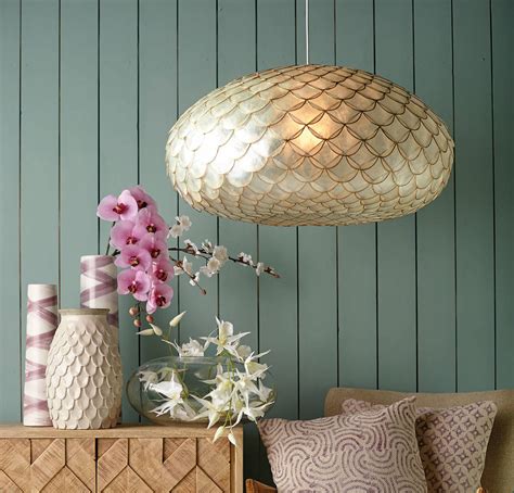 Natural Capiz Shell Pendant Lamp By Ella James | notonthehighstreet.com