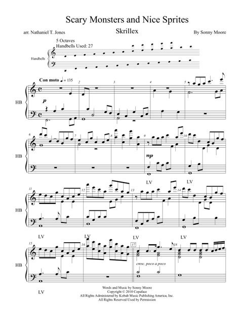 Scary Monsters And Nice Sprites (arr. Nathaniel T. Jones) by Skrillex Sheet Music for Handbells ...