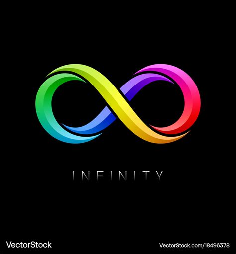 Infinity symbol limitless bright multicolor sign Vector Image