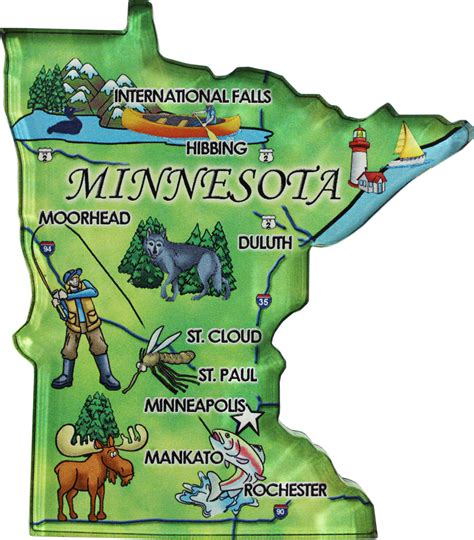 Buy Minnesota Acrylic State Map Magnet | Flagline