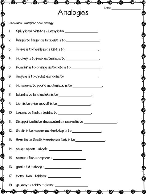 12 Best Images of Easy Analogies Picture Worksheets - Free Analogies ...